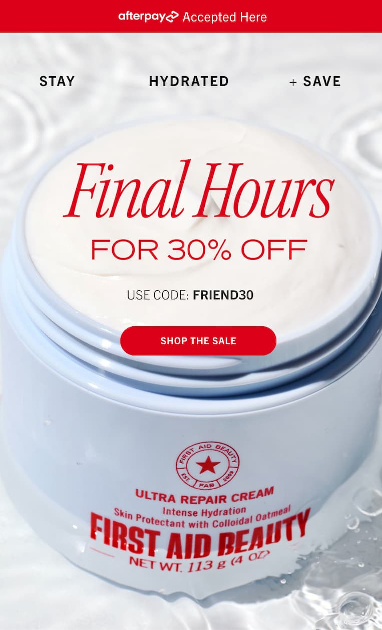 Final Hours 30% off First Aid Beauty sitewide with code FRIEND30