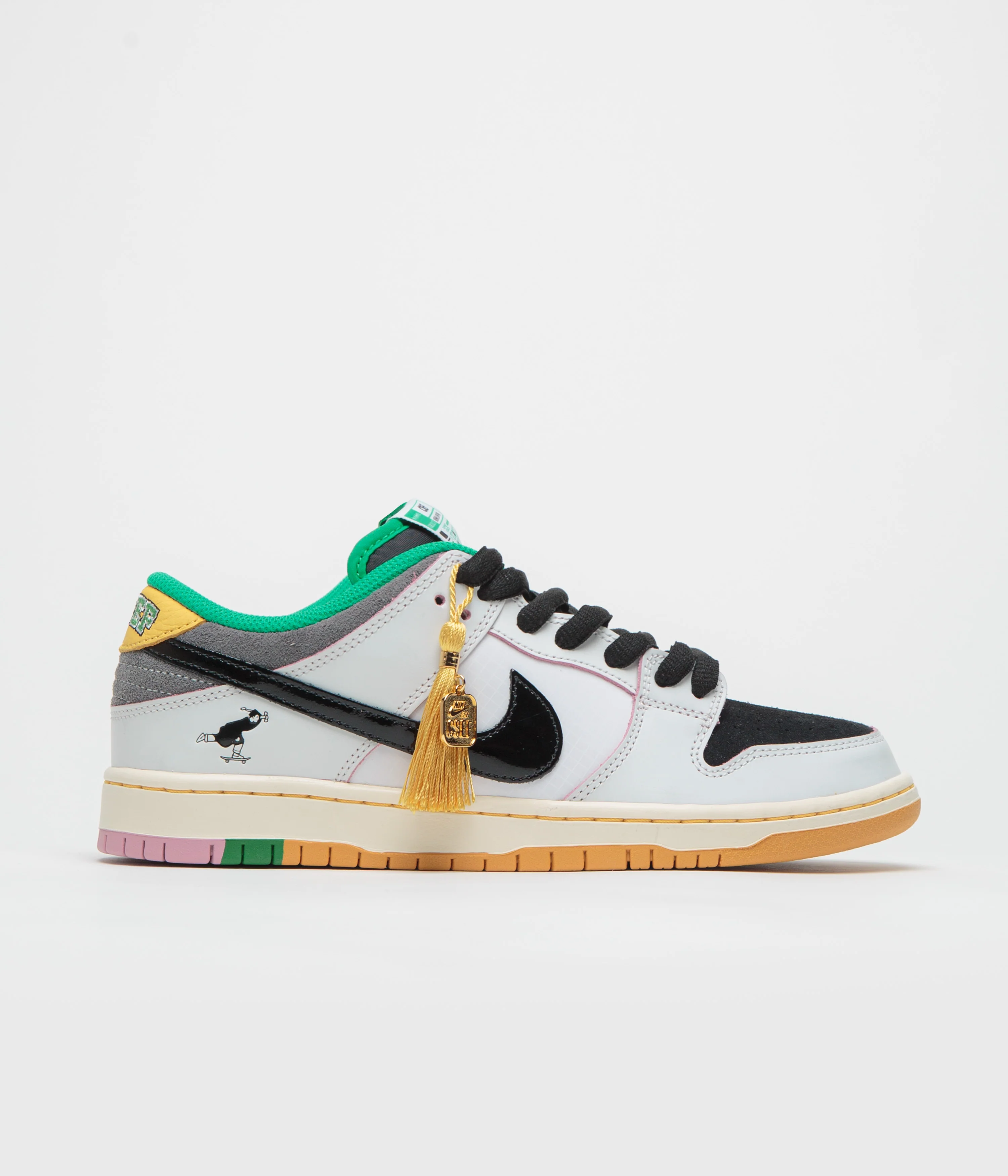 Image of Nike SB x CSEF Dunk Low Pro Shoes - Summit White / Black - White - Iron Grey