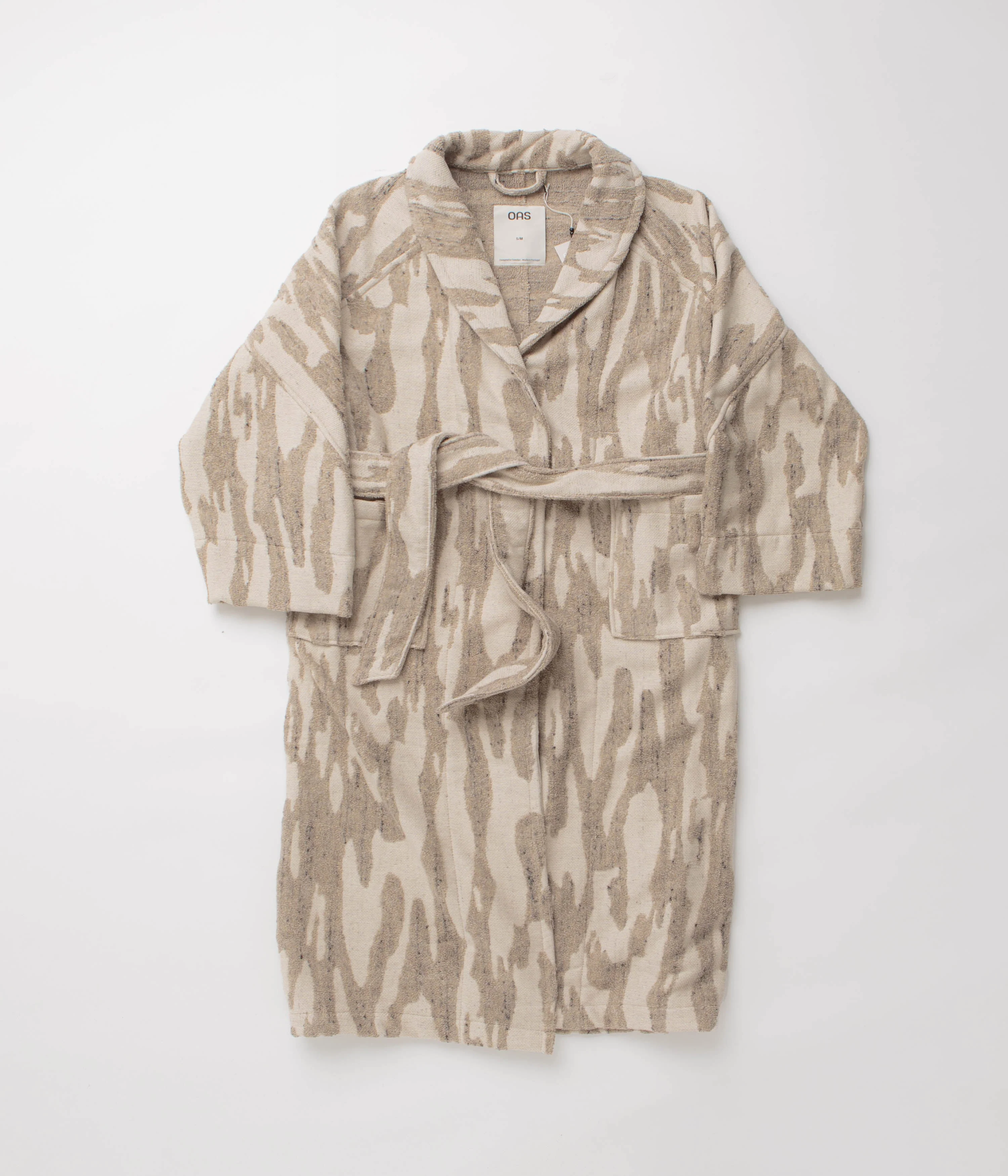 Image of OAS Linen Terry Statement Robe - Fern