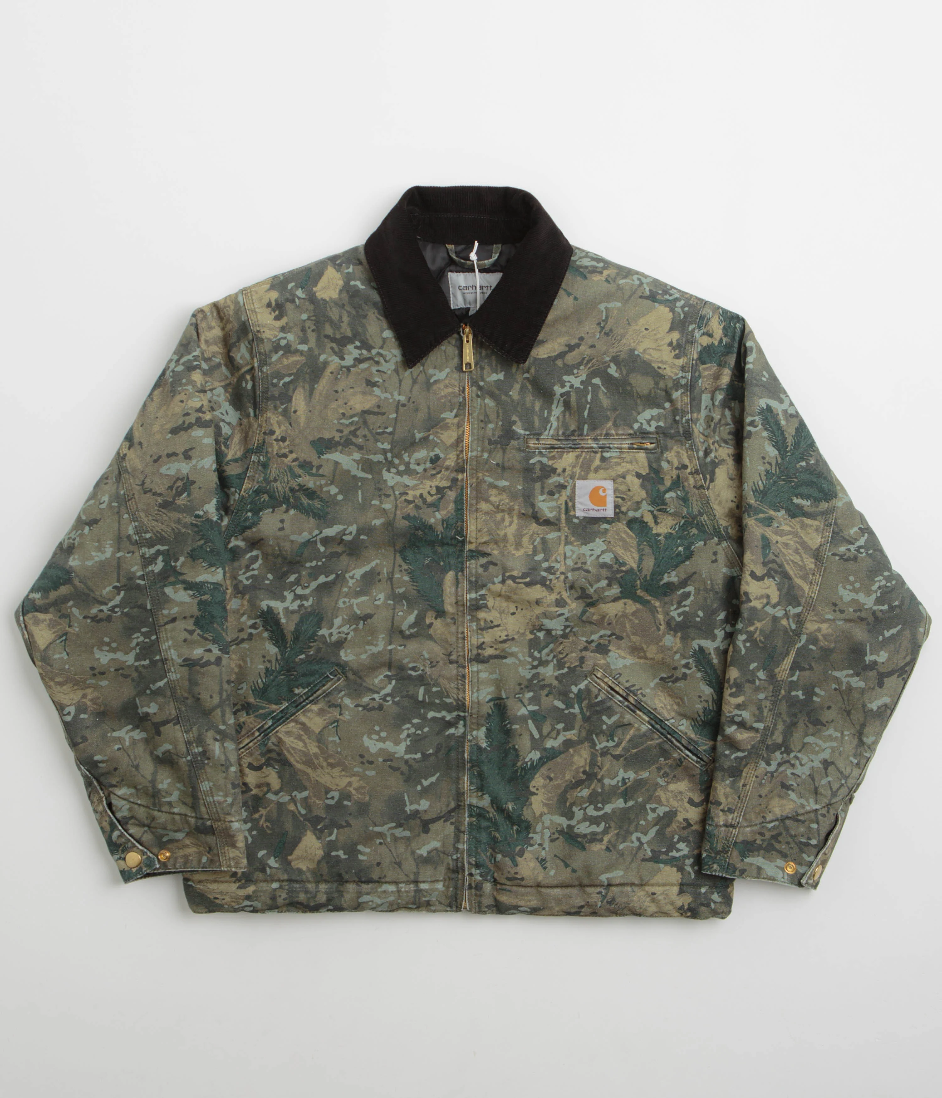 Image of Carhartt OG Detroit Jacket - Camo Combi / Green / Black Stone Washed