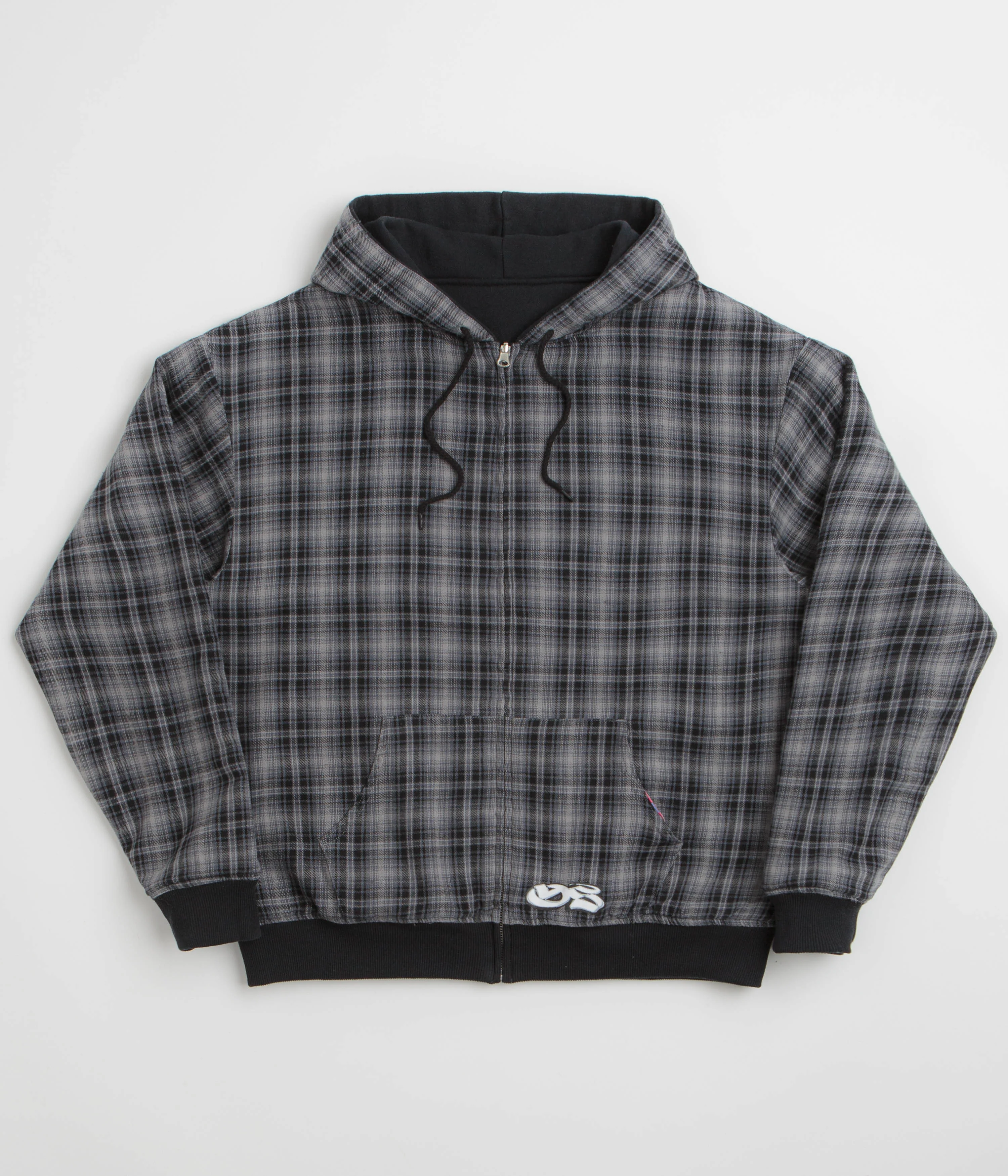 Image of Yardsale Reversible Flannel Hoodie - Grey