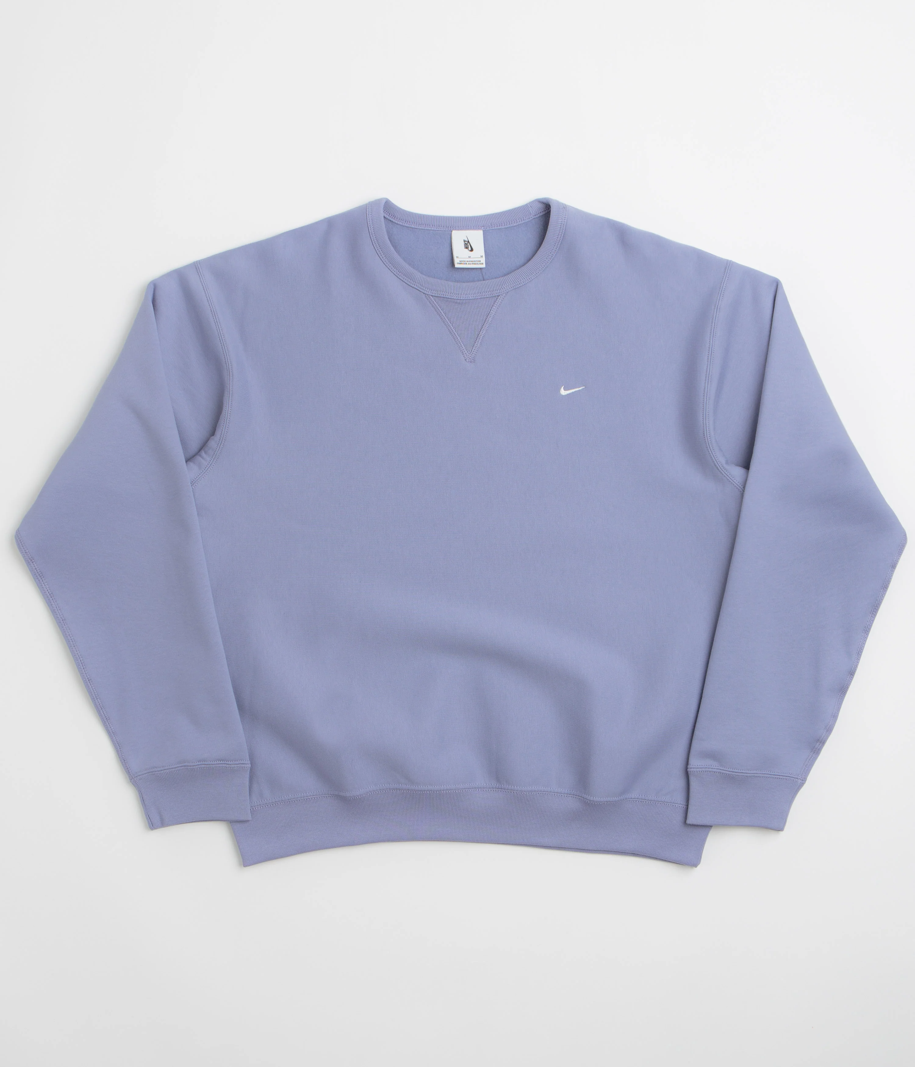 Image of Nike Solo Swoosh Crewneck Sweatshirt - Iron Purple / White