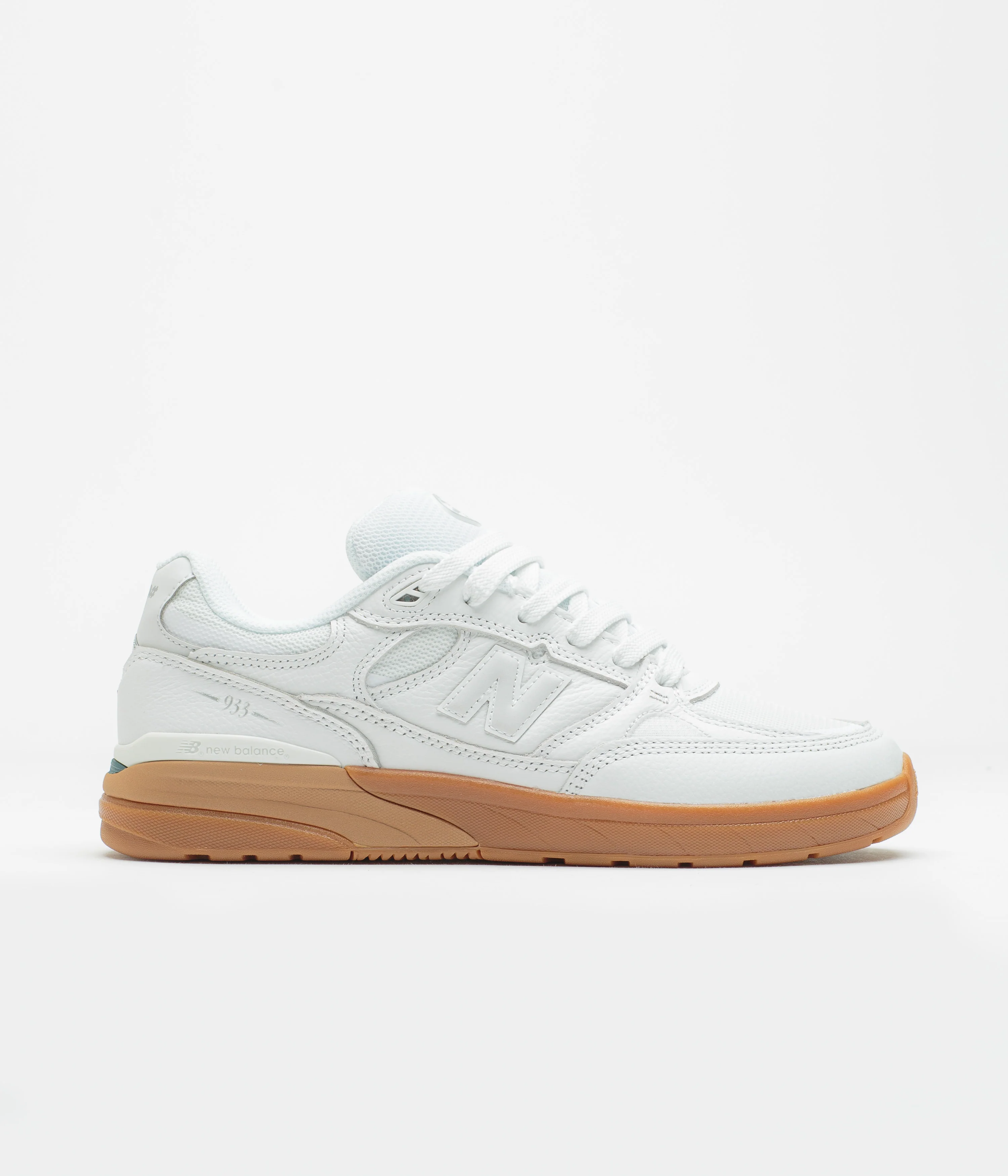 Image of New Balance Numeric 933 Andrew Reynolds Shoes - White / Gum