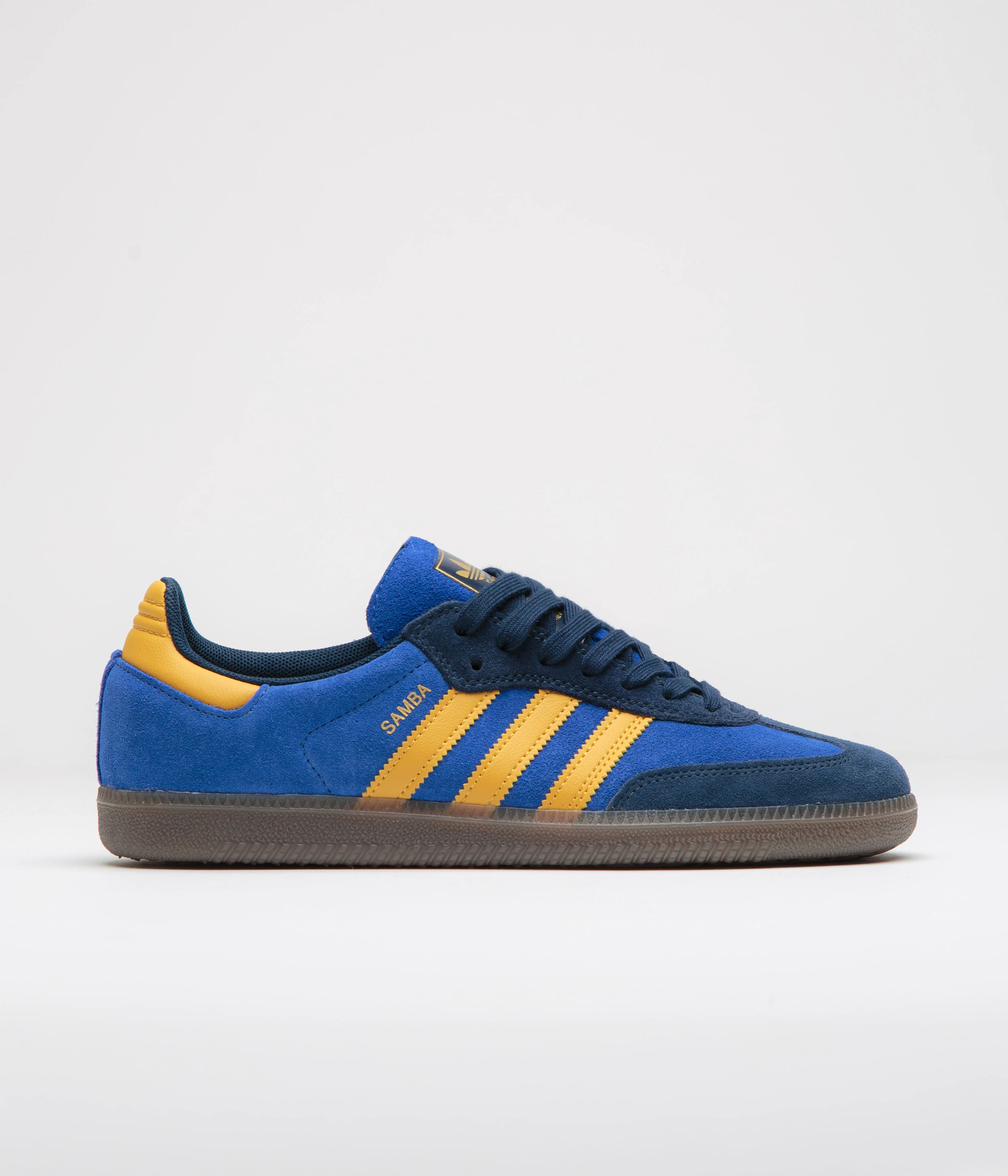 Image of Adidas Samba ADV Shoes - Collegiate Navy / Preloved Yellow / Team Royal Blue