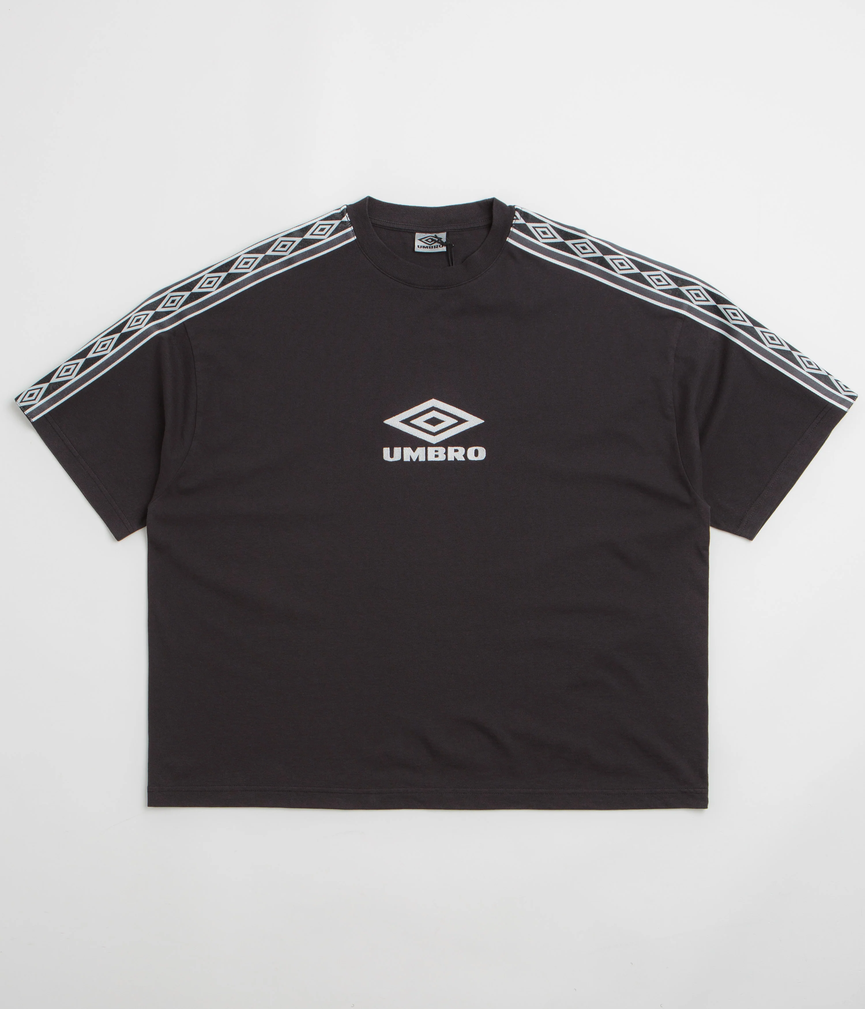 Image of Umbro Offence Defence Tape T-Shirt - Washed Black