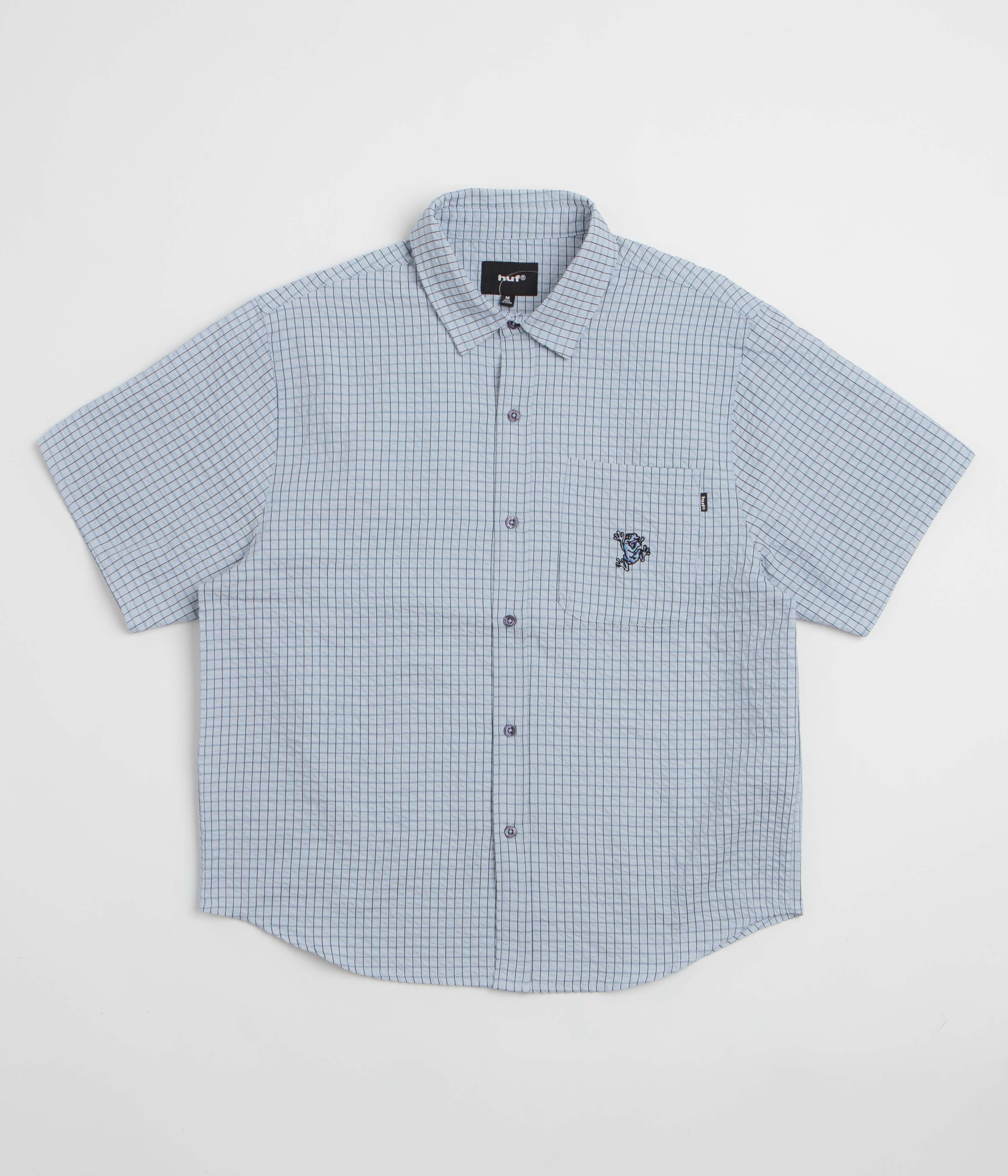 Image of HUF Stuck On You Plaid Short Sleeve Shirt - Ice Blue