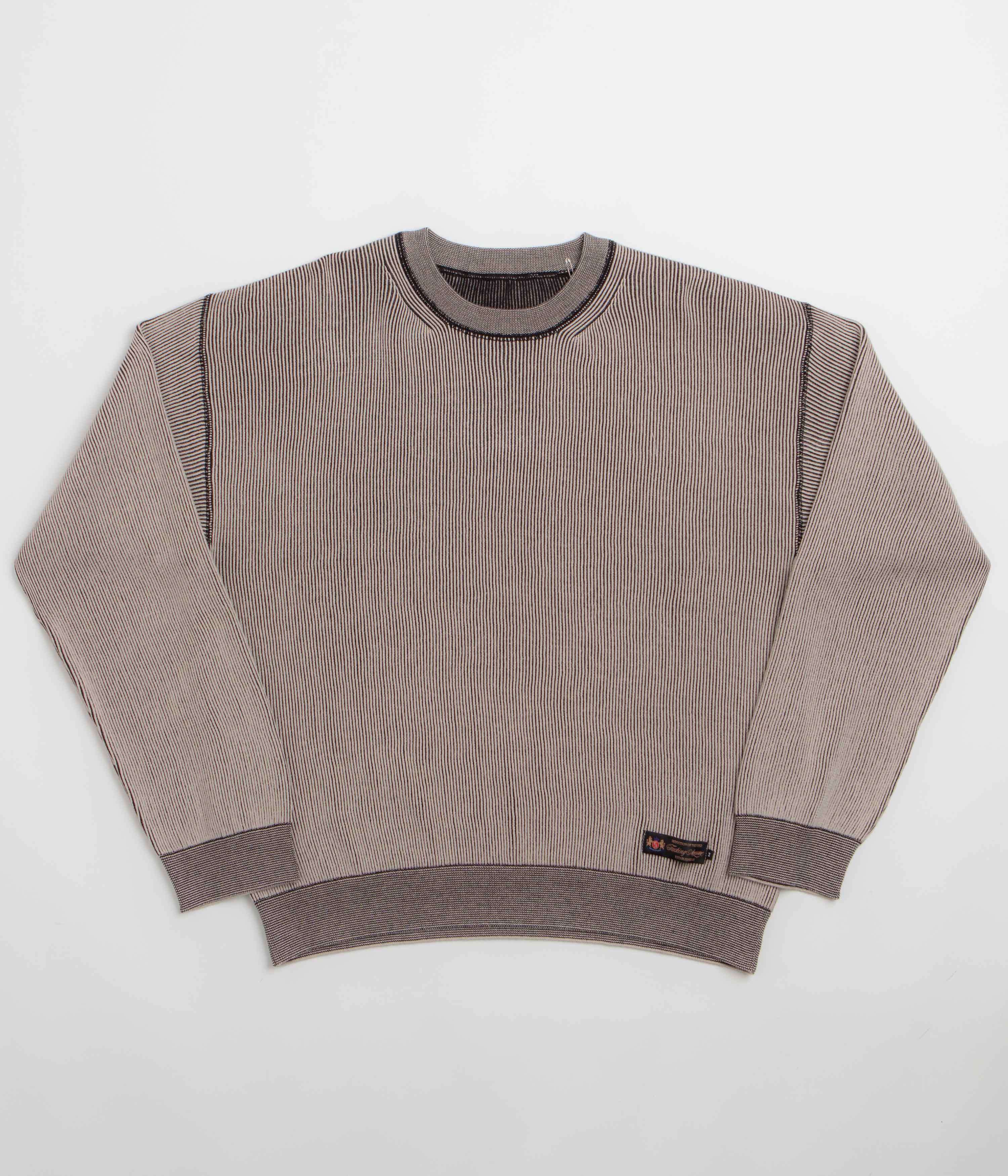Image of Fucking Awesome Reversible Knitted Crewneck Sweatshirt - Grey