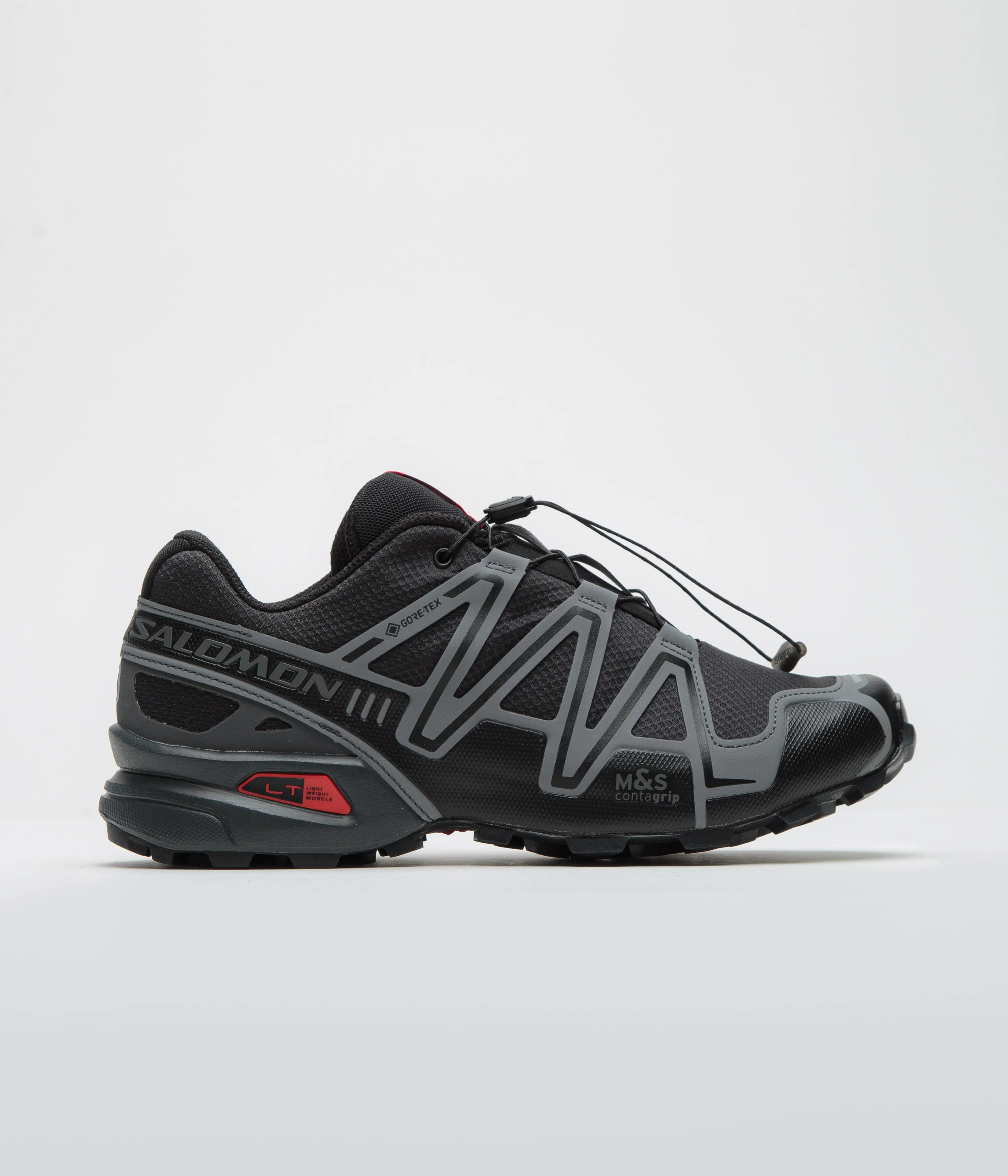 Image of Salomon Speedcross 3 GTX Shoes - Black / Asphalt / Flame Scarlet