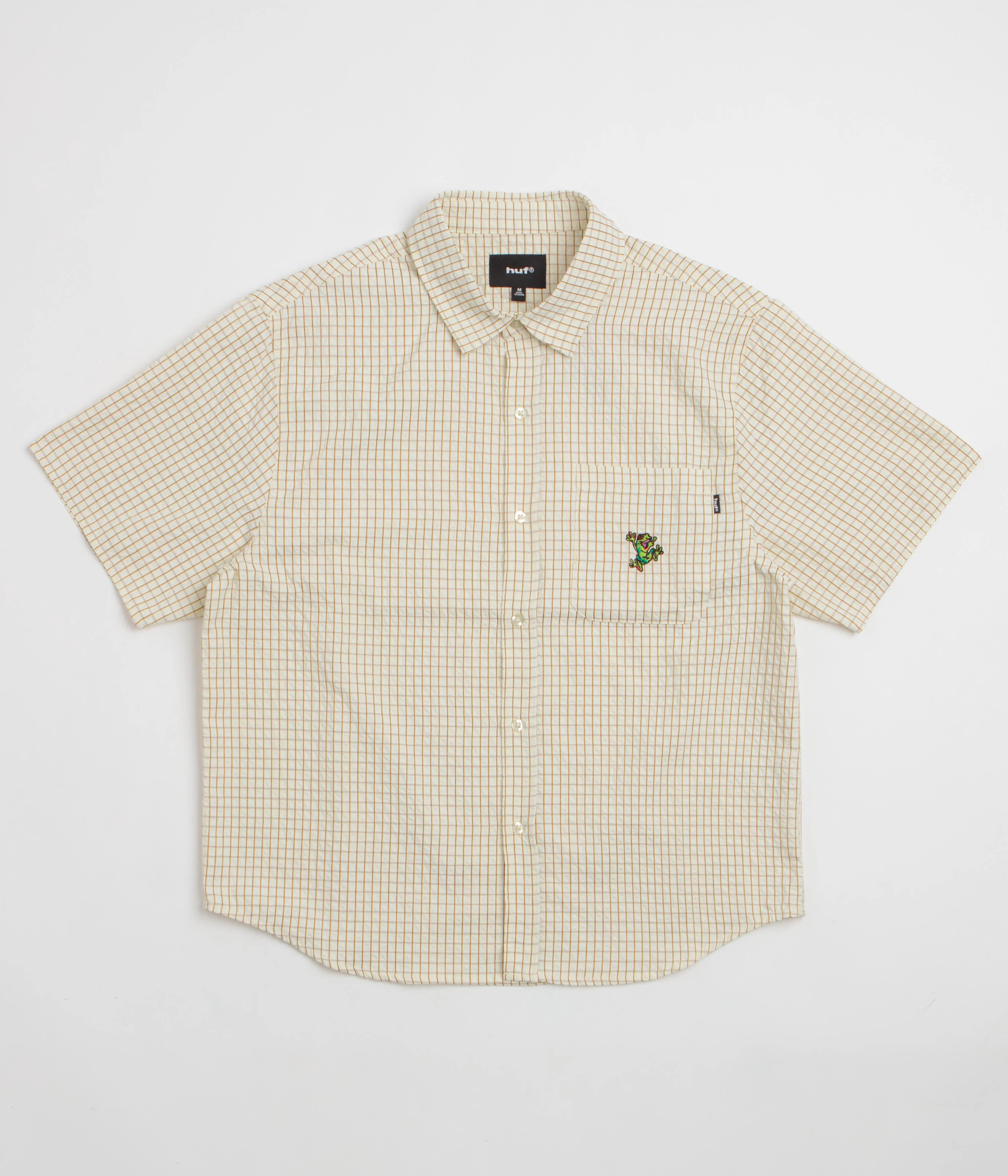 Image of HUF Stuck On You Plaid Short Sleeve Shirt - Natural