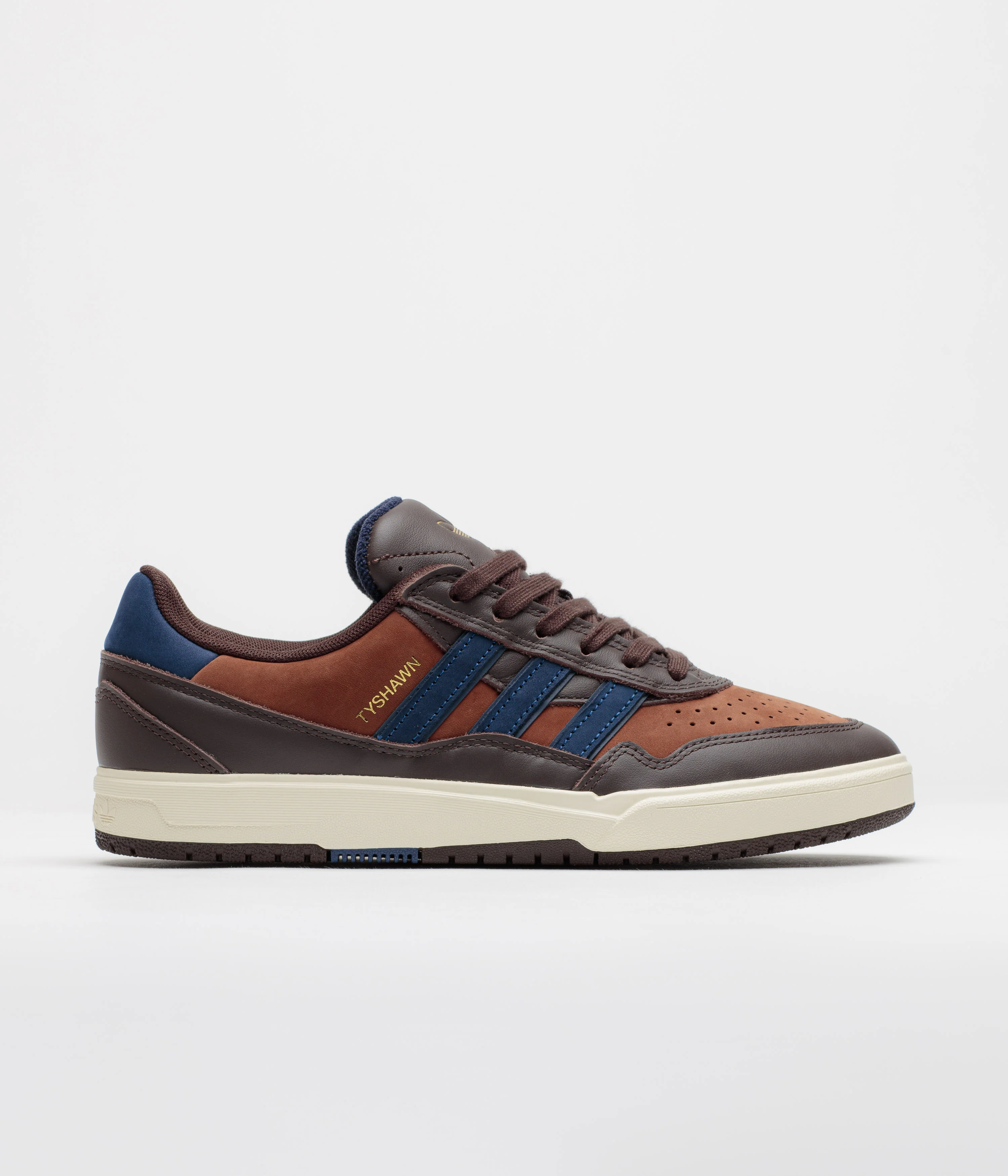 Image of Adidas Tyshawn II Shoes - Aurora Coffee / Dark Blue / Preloved Brown