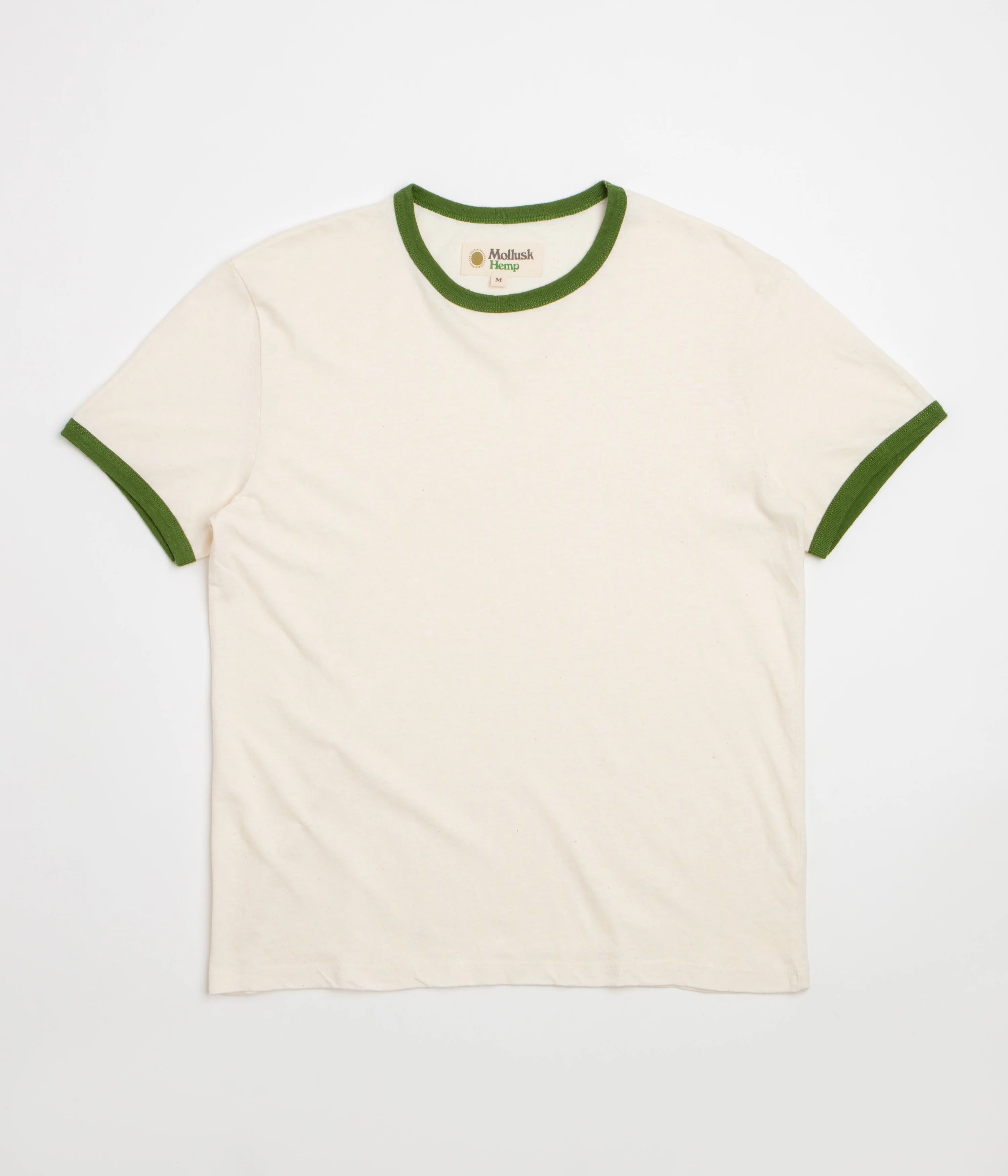 Image of Mollusk Hemp Ringer T-Shirt - Natural / Rover Green