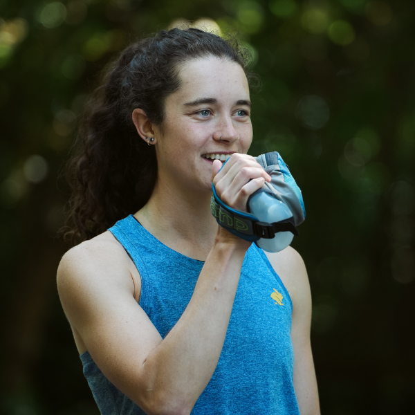 Woman drinking from a water bottle