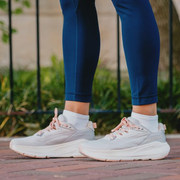 Woman wearing Altra shoes