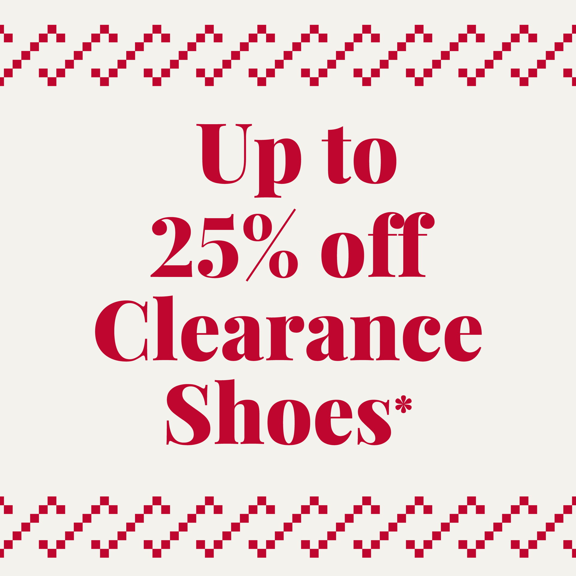 Up to 25% off Clearance Shoes