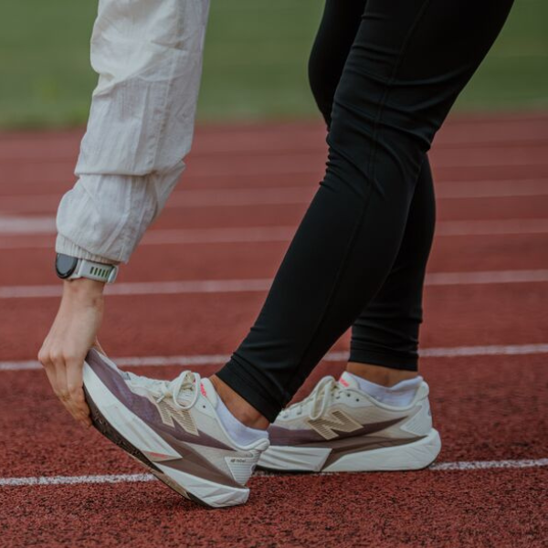 Woman wearing New Balance shoes