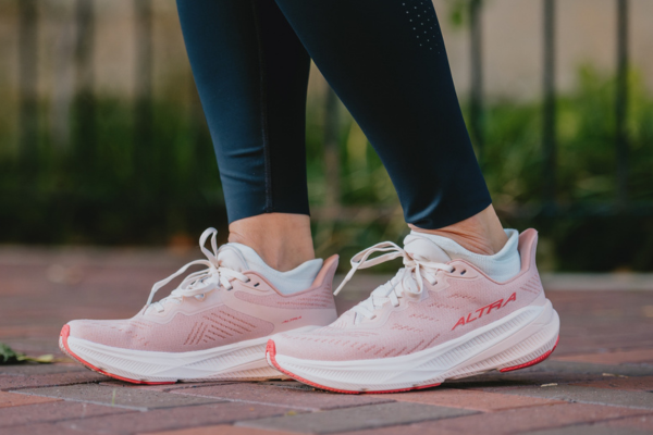 Woman wearing Altra shoes