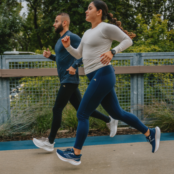 Man and woman running together