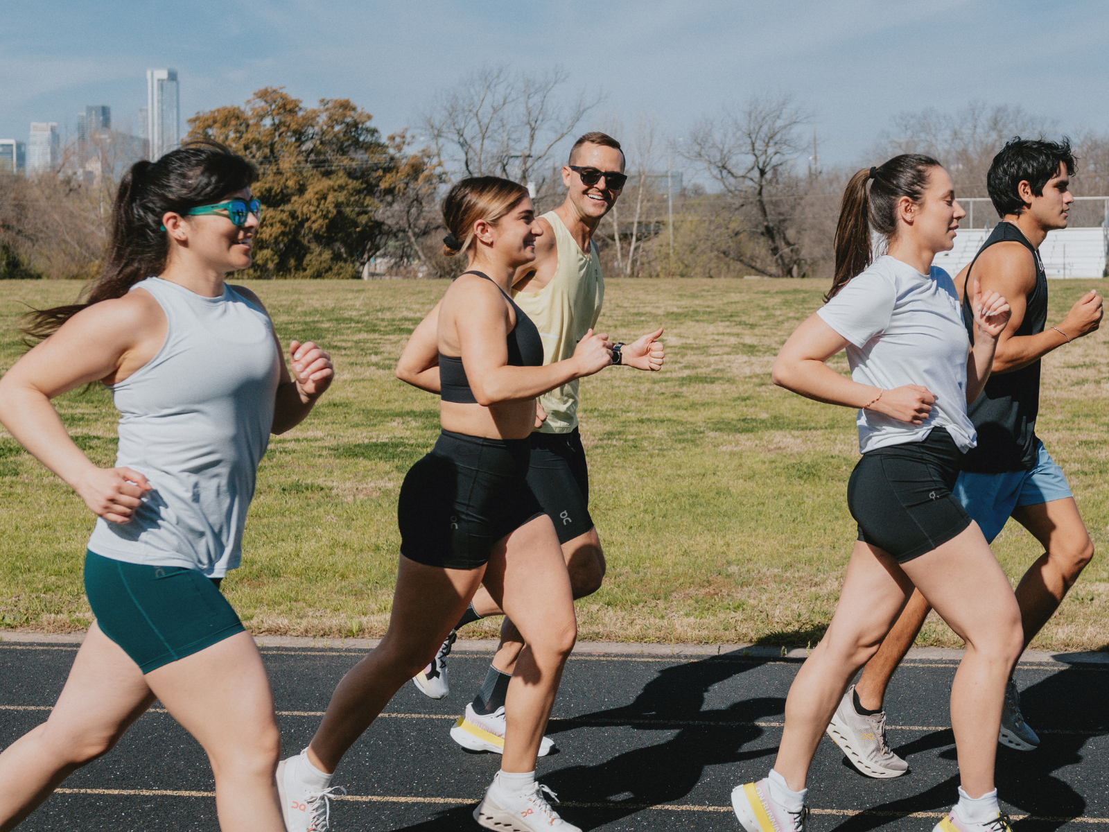 Group of runners on a track