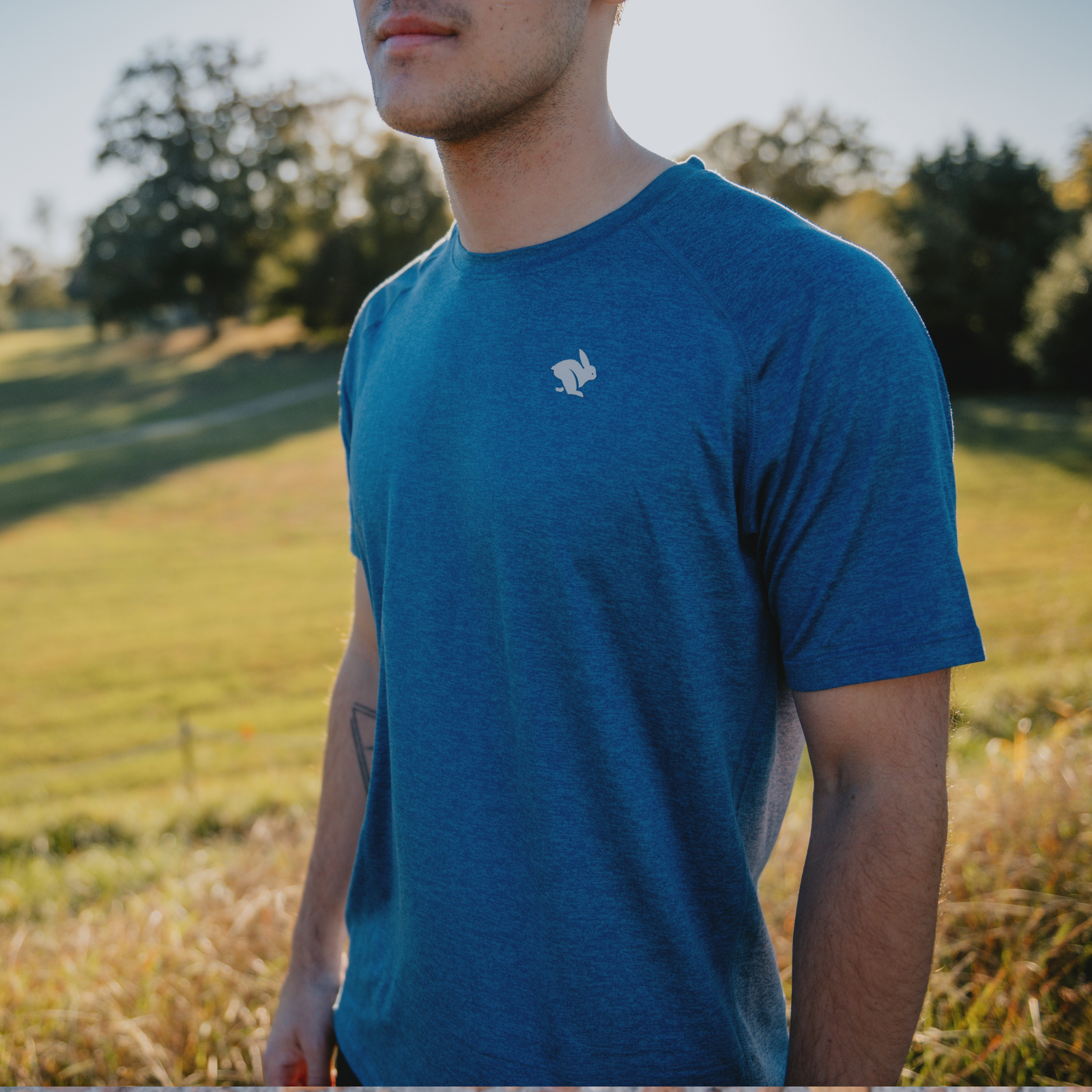 Man wearing rabbit shirt