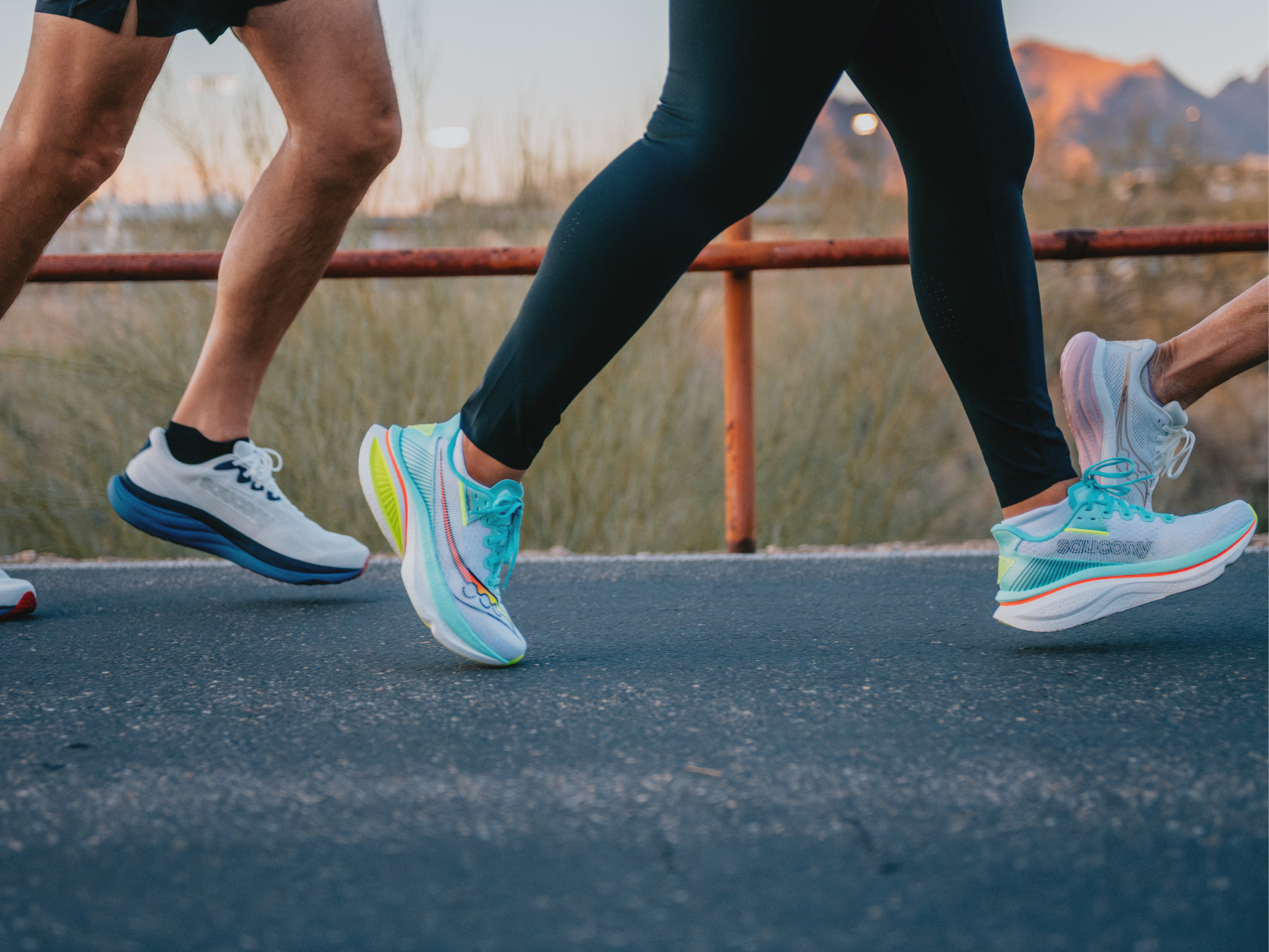Runners wearing Saucony Shoes