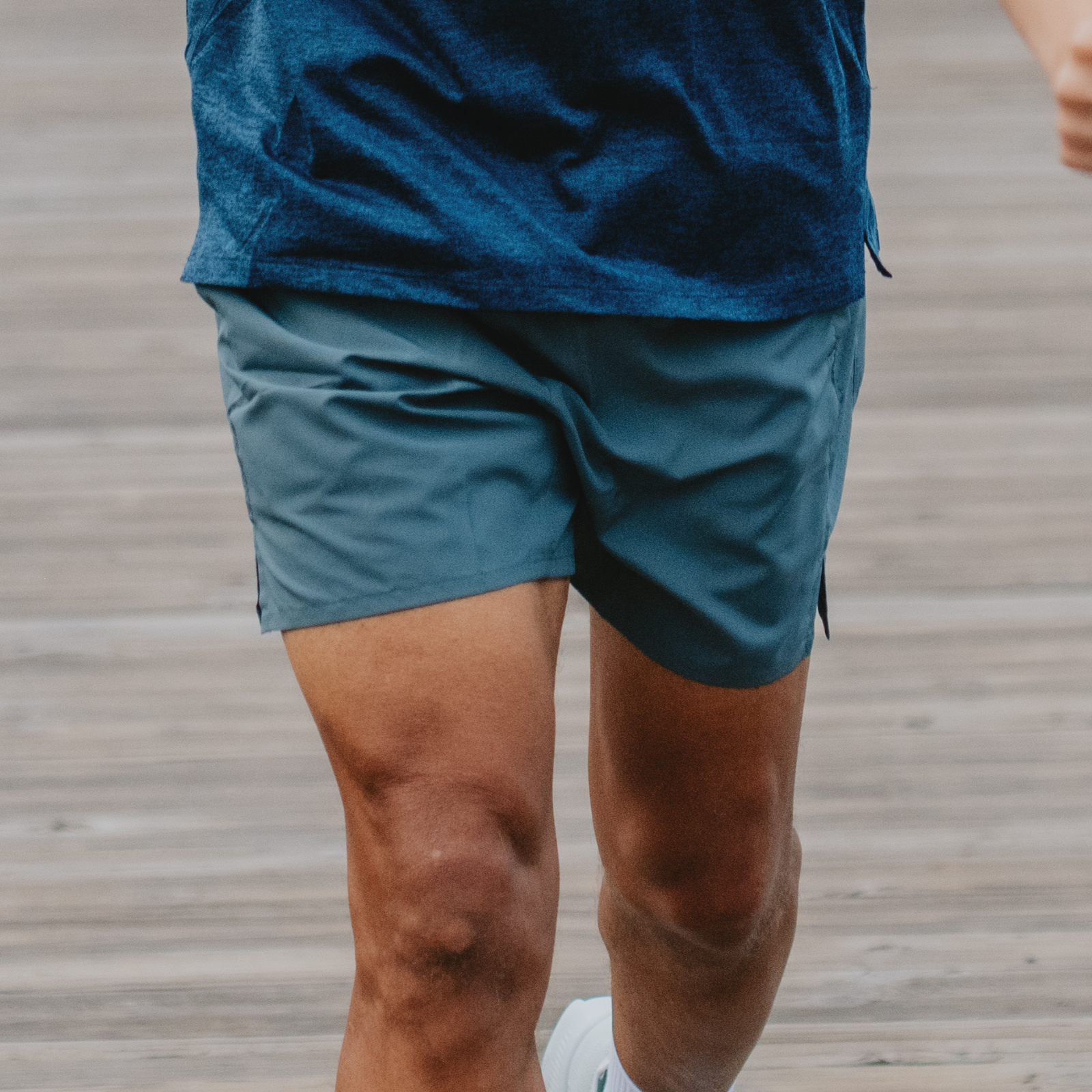 Man running in shorts