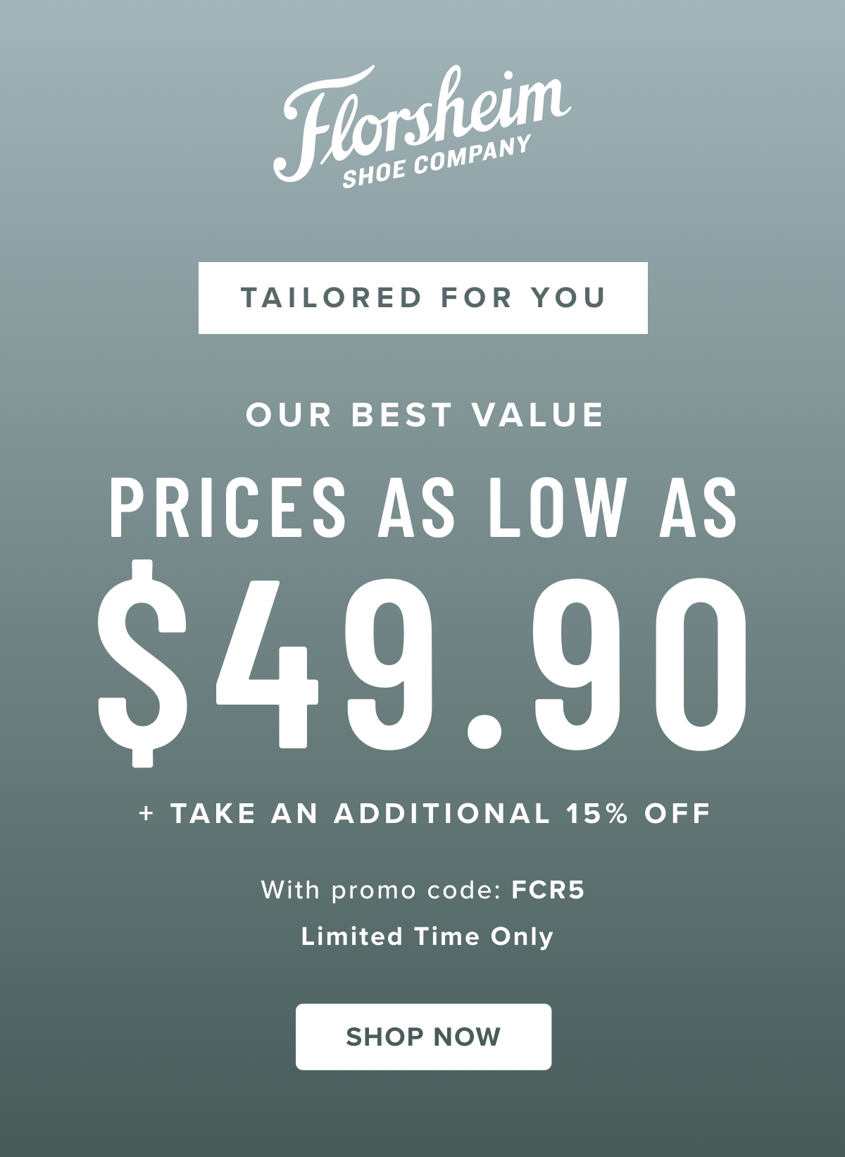 Prices as low as $49.90 + Take an additional 15% off with code FCR5. Display images to learn more.