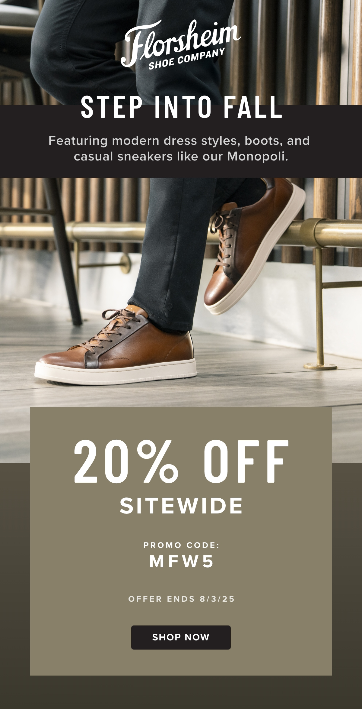 Take 20% off sitewide with promo code MFW5. Display images to learn more.