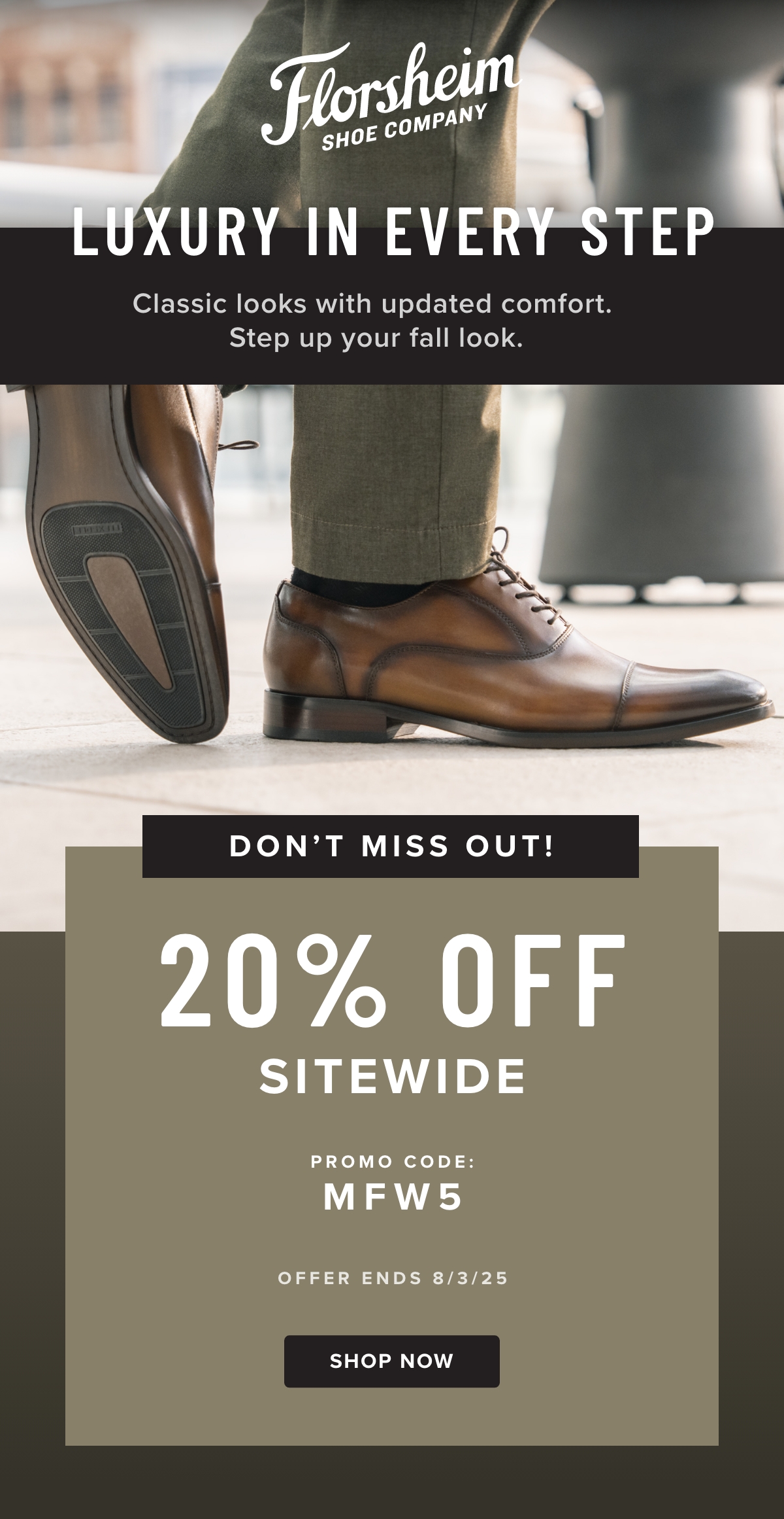 Take 20% off sitewide with promo code MFW5. Display images to learn more.