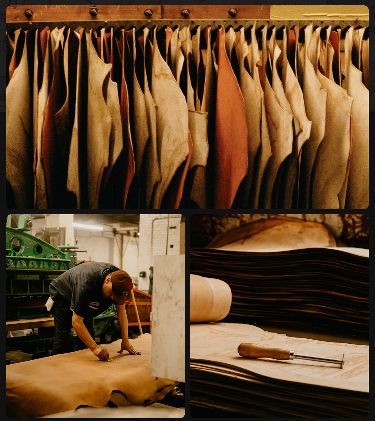 Horween products are made following their own vegetable tanning process. Display images to learn more.