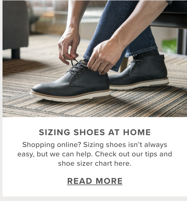 Sizing shoes at home