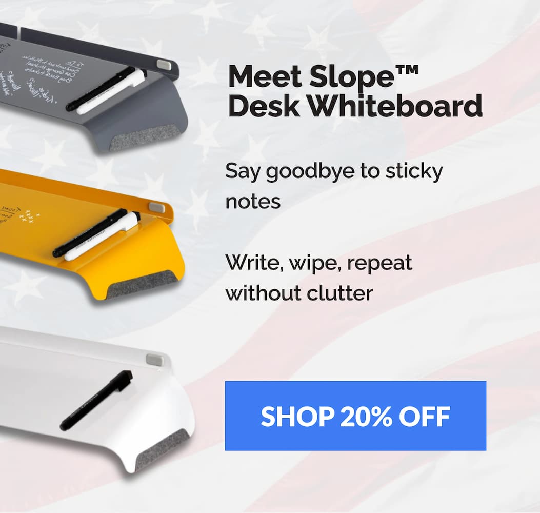 Meet Slope Desk Whiteboard