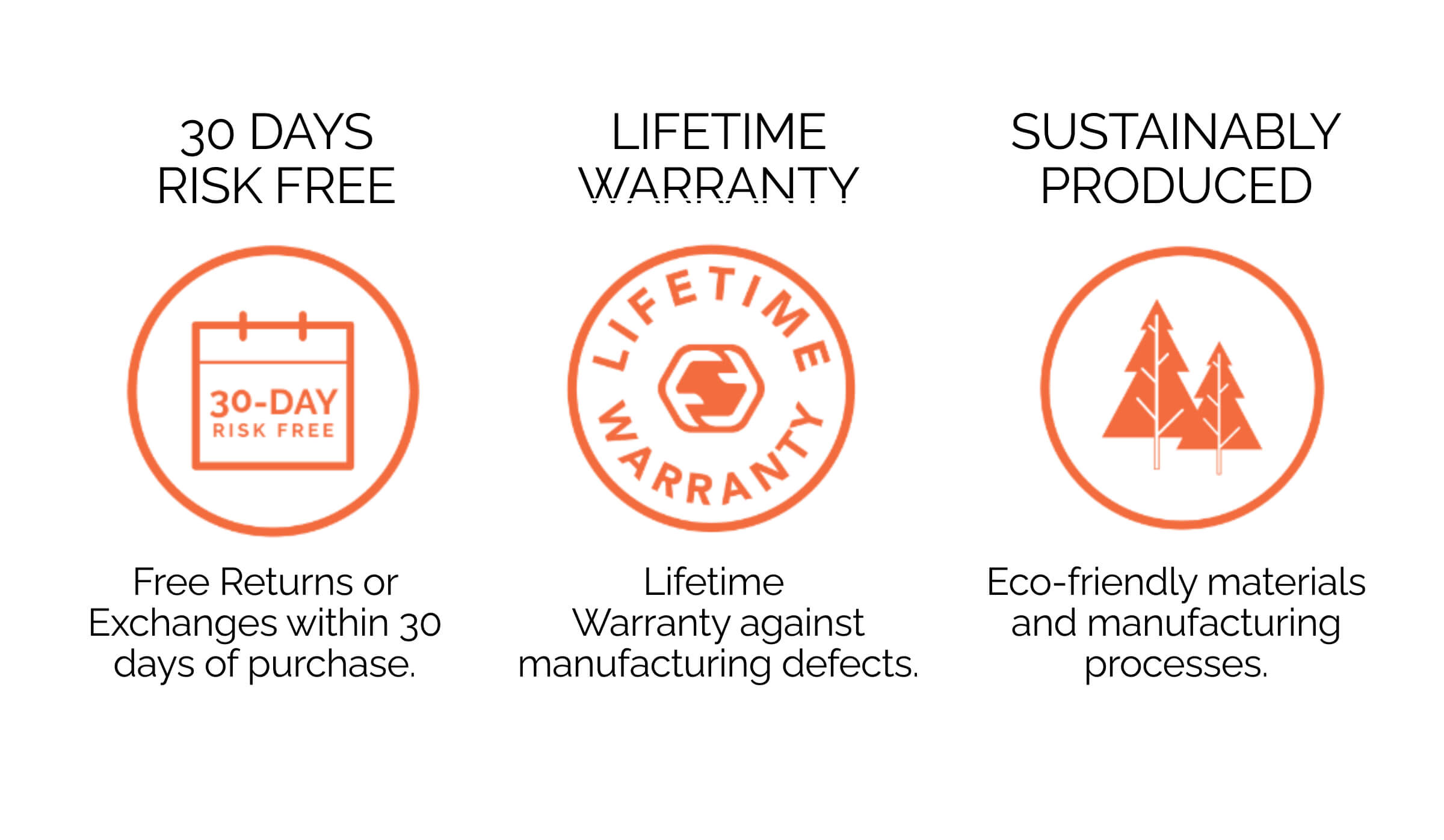 30 DAY FREE RETURNS & LIFETIME WARRANTY