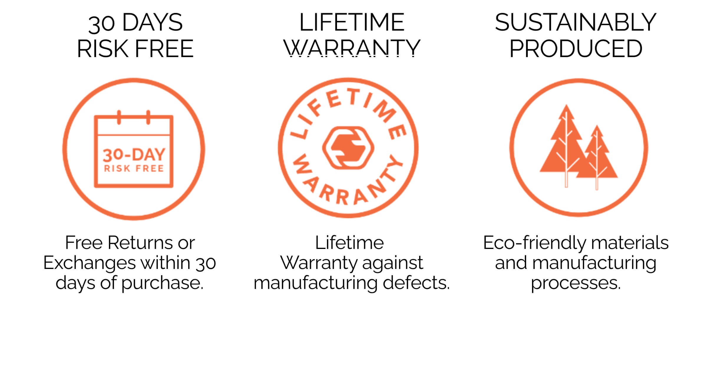 30 DAY FREE RETURNS & LIFETIME WARRANTY