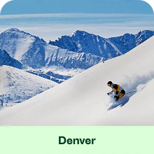 Denver skyline with mountains