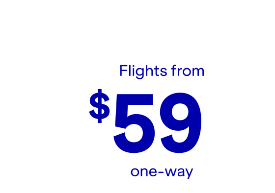 Flights from $59 one-way.