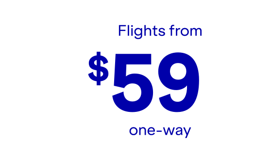 Flights from $59 one-way.