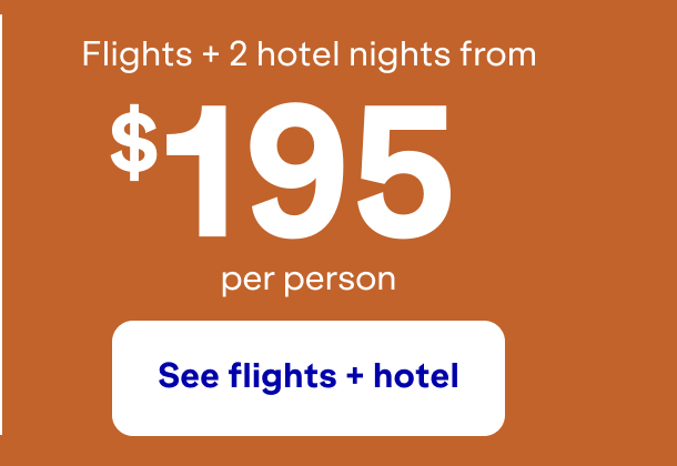 Roundtrip flights + 2 hotel nights from $195 per person. Price shown: JFK to RSW.