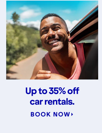 Up to 35% off car rentals. Click here to book now.