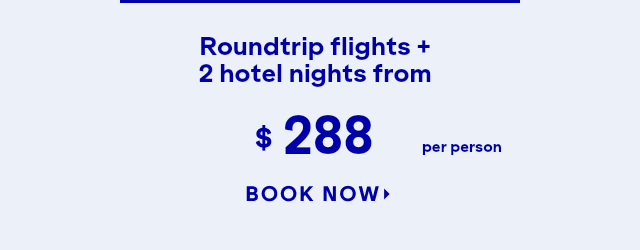 JFK to TPA roundtrip flights + 2 hotel nights from 288 per person. Click here to book now.