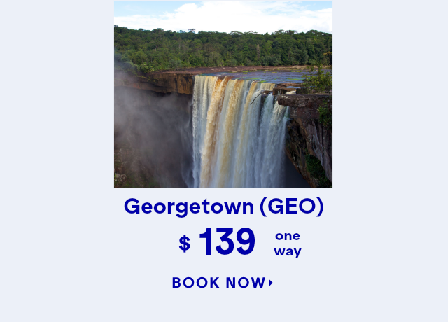 JFK to GEO flights starting at 139 one-way. Click here to book now.