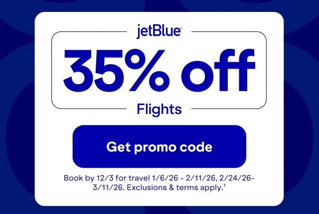 35% off flights. Book by December 3 for travel between January 6, 2026 and February 11, 2026 as well as between February 24, 2026 and March 11, 2026. Exclusion and terms apply (1). Click here to get promo code.