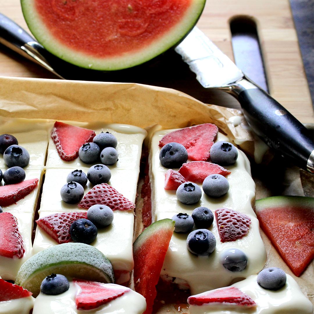 Recipe for Tequila-Lime Watermelon Sorbet Bars