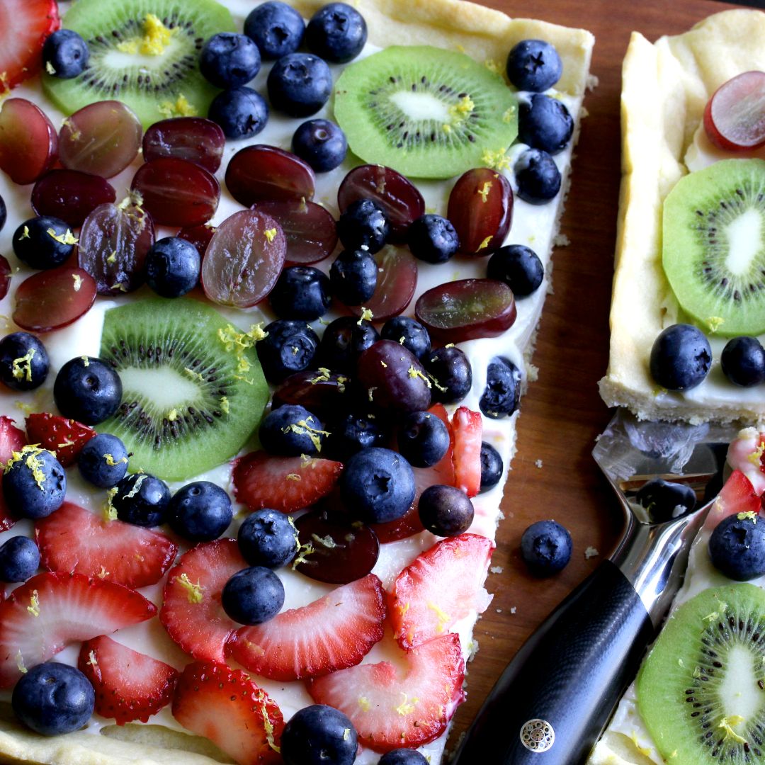 Recipe for Lemony Sugar Cookie Fruit Pizza