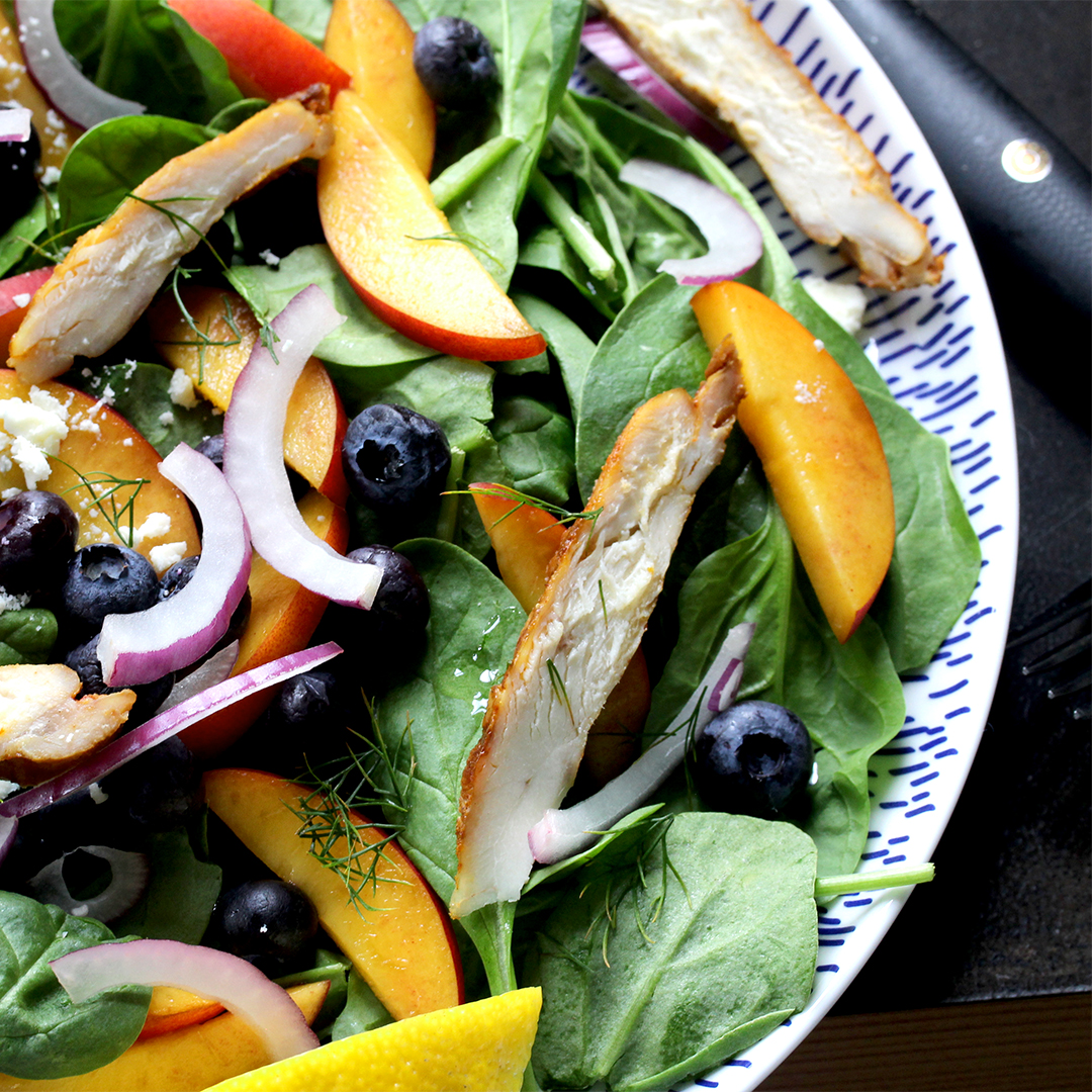 Recipe for Grilled Chicken Summer Salad With Lemon-Dill Vinaigrette
