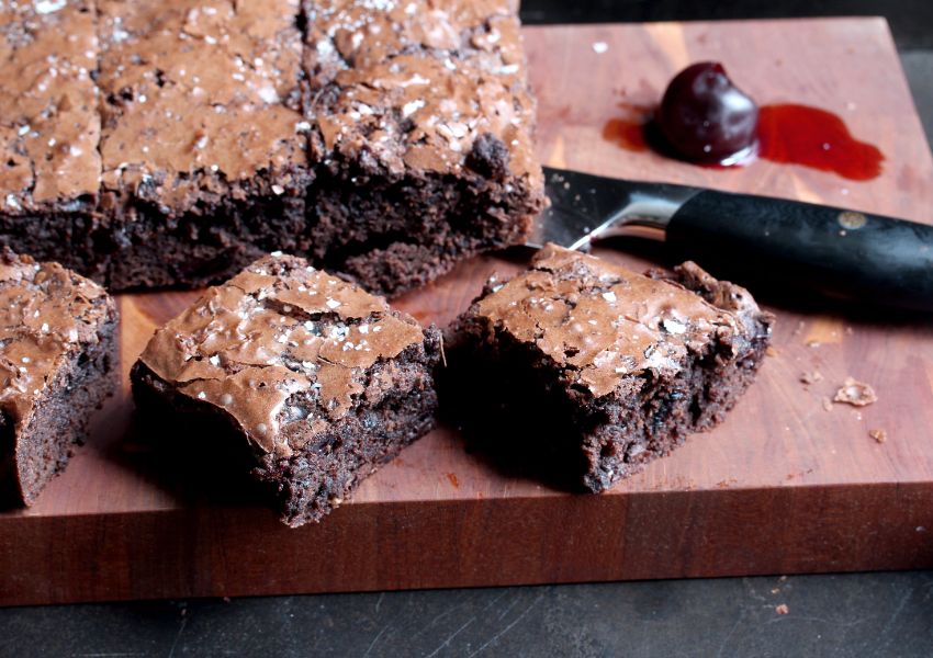 Recipe for Salted Chocolate Cherry Brownies