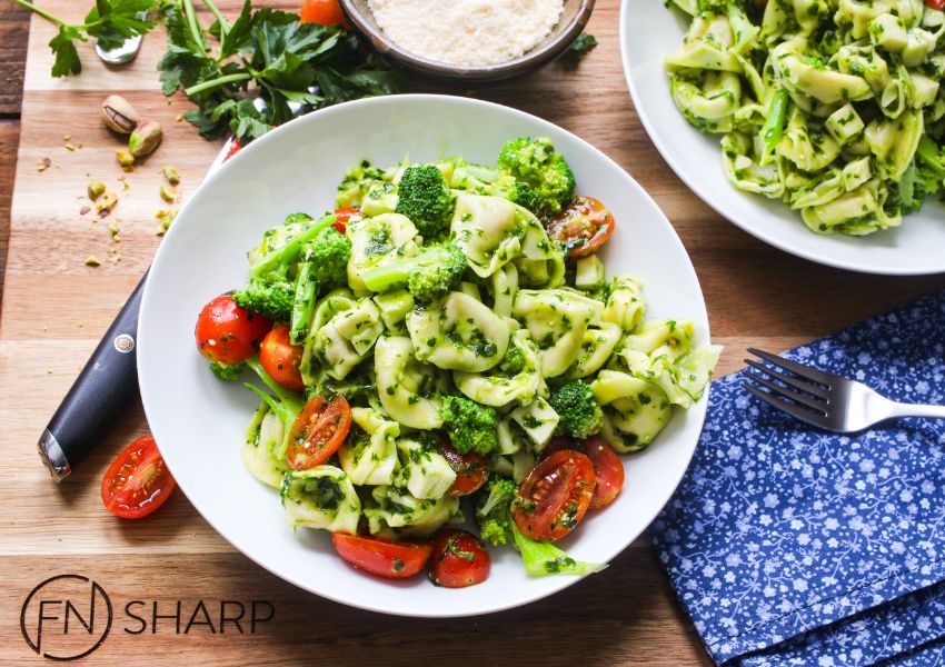 Recipe for Mediterranean Veggie Pasta With Homemade Pesto Sauce