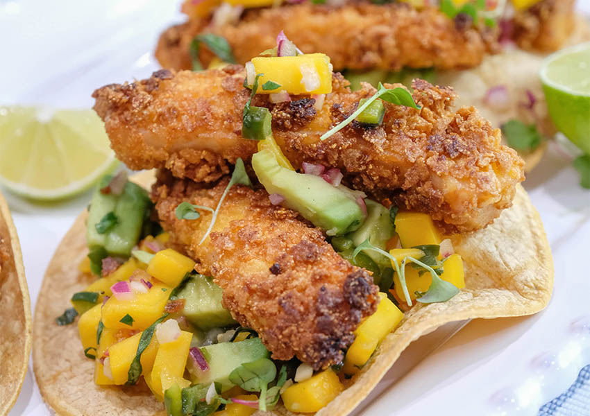 Recipe for Mahi Fish Tacos With Mango Poblano Salsa