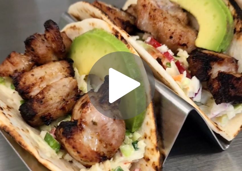 Follow-Along Video Recipe for Air Fryer Pork Belly Tacos