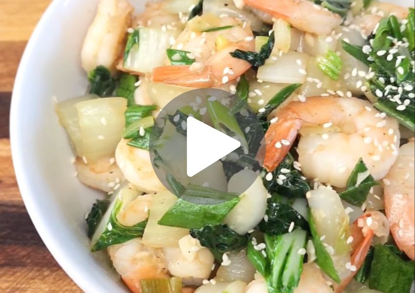 Video Recipe for bok choy shrimp stir fry