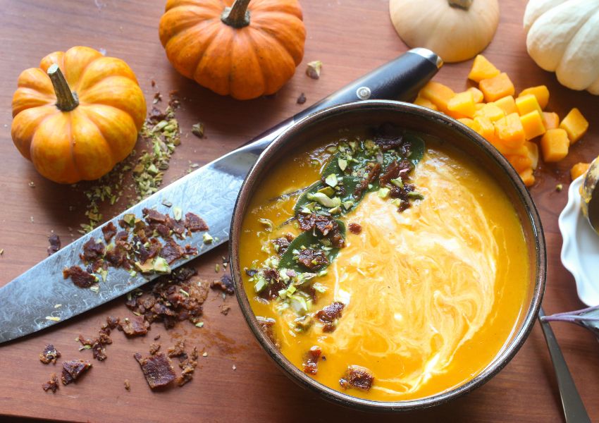 F.N. Sharp Chef Knife with Butternut Squash Pumpkin Soup